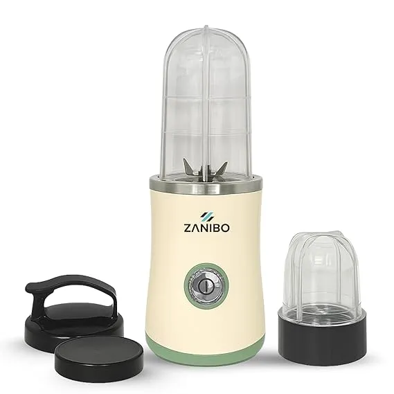 Zanibo Nutri Blender 400W, 100% Pure Copper Motor, Ideal for Mixing, Blending, Smoothie Making, Grinding, Overheat Protection, Non-Slip Base, 1-Year Warranty