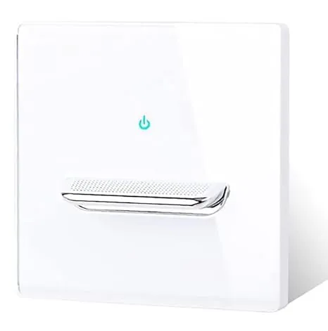 LED Indicator Wall Light Switch, White Electrical Switch, Tempered glass wall light switch, Universal electric light switch, wall switch Modern socket. (1 WAY)