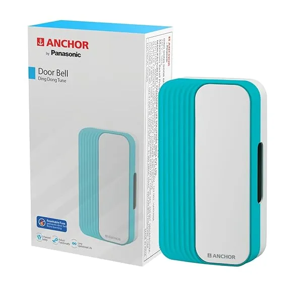 Anchor by Panasonic Resettable Ding Dong Doorbell | Calling Bell for Home | Door Bell for Office, School (38915)