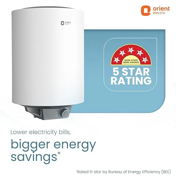 Orient Electric Enamour Classic Pro Geyser|25L Storage Water Heater| Faster Heating with Whirlflow Technology| HPE Coated Tank | BEE 5-star rated | High Rise Compatible |5 years tank warranty